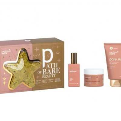 Medisei Panthenol Extra- Path of Bare Beauty- EDT 50ml, Cleanser 3 in 1 200ml, Superfood Mousse 100ml & Bath Confetti