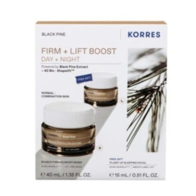 Korres Promo Black Pine Day Cream for Normal-Combination Skin 40ml & Pump-Up Sleeping Facial 15ml