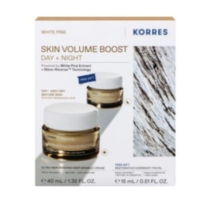 Korres Promo White Pine Ultra Replenishing Deep Wrinkle Κρέμα Ημέρας για Αναπλήρωση Όγκου 40ml + Restorative Overnight Facial Κρέμα Νύχτας 15ml
