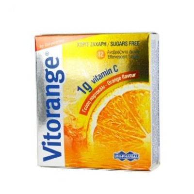 Unipharma Vitorange Vitamin C 1g Sugar Free 12 Αναβρ. Δισκία Unipharma Vitorange Vitamin C 1g Sugar Free 12 Αναβρ. Δισκία