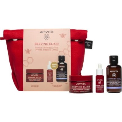 Apivita Promo Beevine Elixir Wrinkle & Firmness Lift Rich Texture Cream 50ml & Firming Activating Lift Serum 10ml & Cleansing Creamy Foam for Face & Eyes 75ml