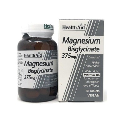 Health Aid Magnesium Bisglycinate 375mg & Vitamin B6 60 tb