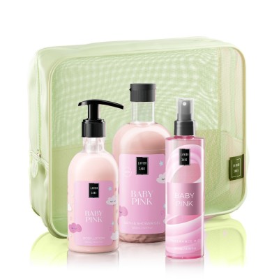 Lavish Care  Baby Pink - Body Care NEW Green Bag Gift Set