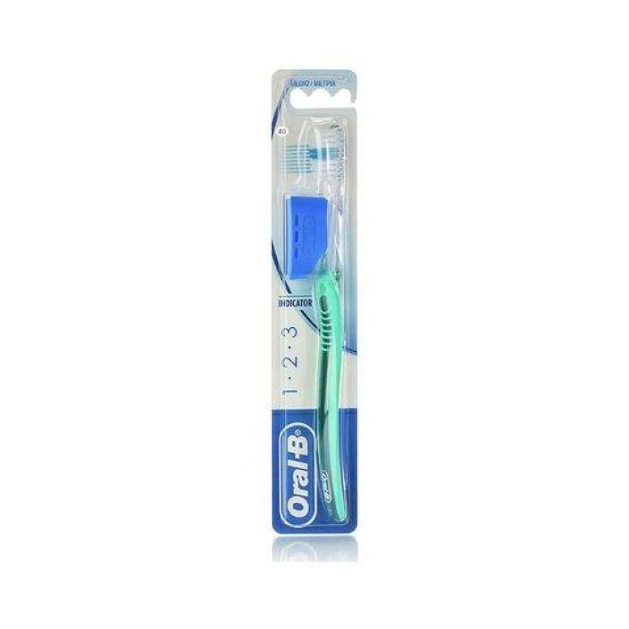 Oral-B  Indicator 1-2-3 Οδοντόβουρτσα Πετρόλ  Medium  40 με θήκη 1Τμχ