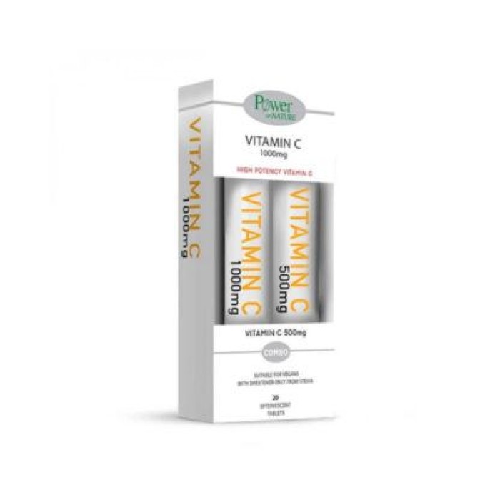 Power Health Vitamin C 1000mg Στέβια 24s + Vitamin C 500mg 20 Αναβράζοντα Δισκία Power Health Vitamin C 1000mg Στέβια 24s + Vitamin C 500mg 20 Αναβράζοντα Δισκία
