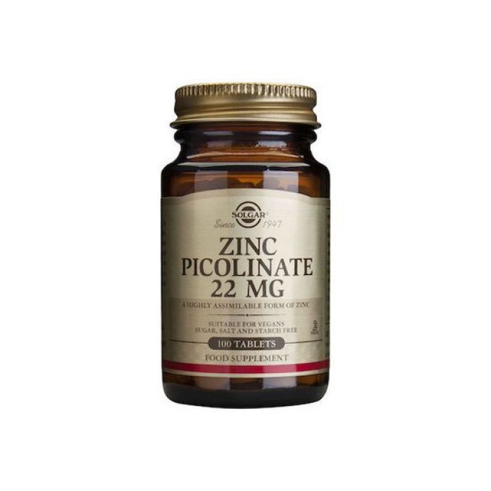 Solgar  Zinc Picolinate 22mg 100 ταμπλέτες