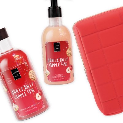 Lavish Care Holly Jolly Apple Pie Νεσεσέρ με Shower Gel 500ml & Glitter Body Cream 300ml