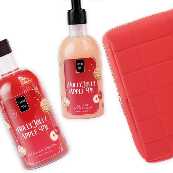 Lavish Care Holly Jolly Apple Pie Νεσεσέρ με Shower Gel 500ml & Glitter Body Cream 300ml
