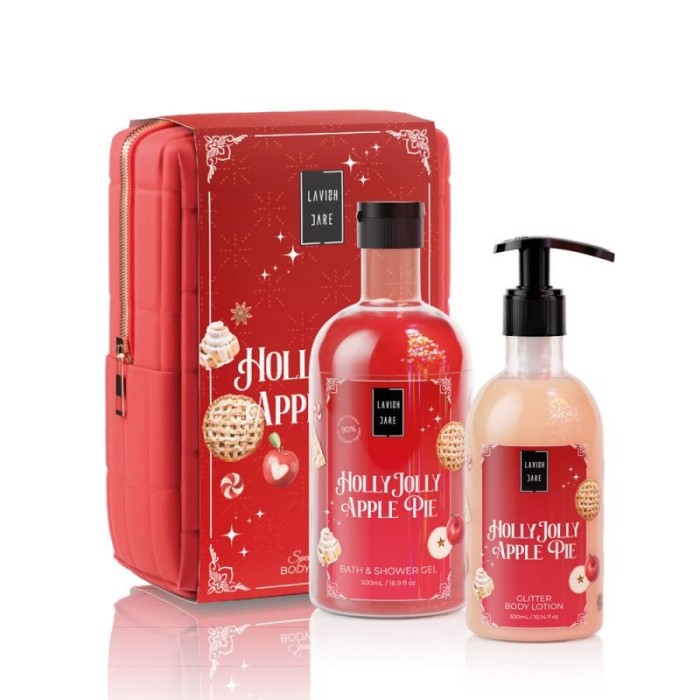 Lavish Care Holly Jolly Apple Pie Νεσεσέρ με Shower Gel 500ml & Glitter Body Cream 300ml