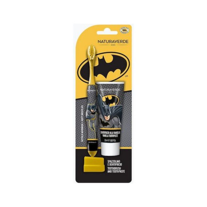 Naturaverde Batman Combo Οδοντόκρεμα Βανίλια Οδοντόβουρτσα με Καπάκι  από 3 ετών