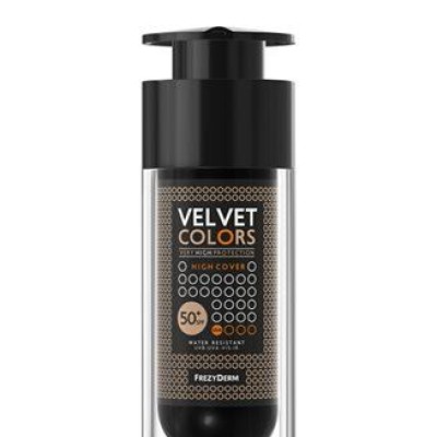 Frezyderm Velvet Colors HIGH COVER - Ματ Καλυπτικό Foundation που προσαρμόζεται στον Φυσικό Τόνο 30ml