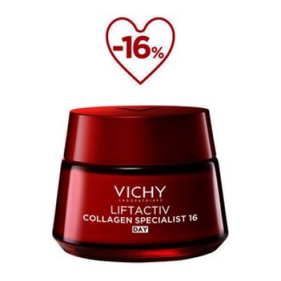VICHY Liftactiv Collagen Specialist 16 Κρέμα ημέρας -16%, Ενισχύει το κολλαγόνο και Διορθώνει 16 σημάδια γήρανσης - 50ml