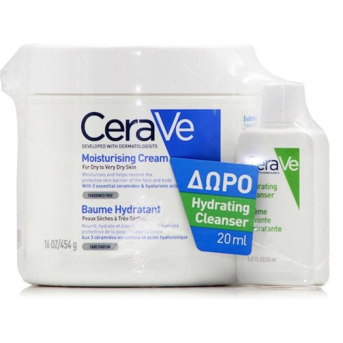 CeraVe Promo Moisturising Cream 454gr & Δώρο Hydrating Cleanser 20ml