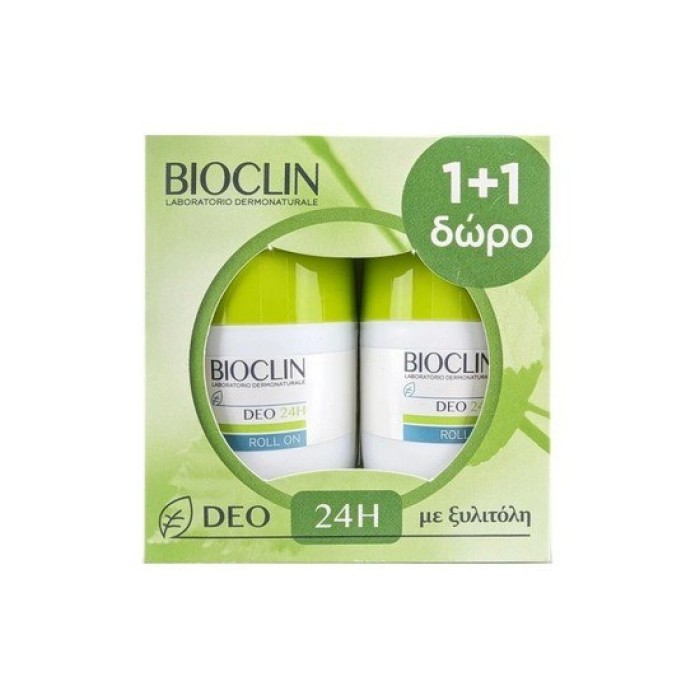Bioclin Deo 24H  Roll On 50ml με Ξυλιτόλη και βιταμίνη Ε  1+1ΔΩΡΟ 