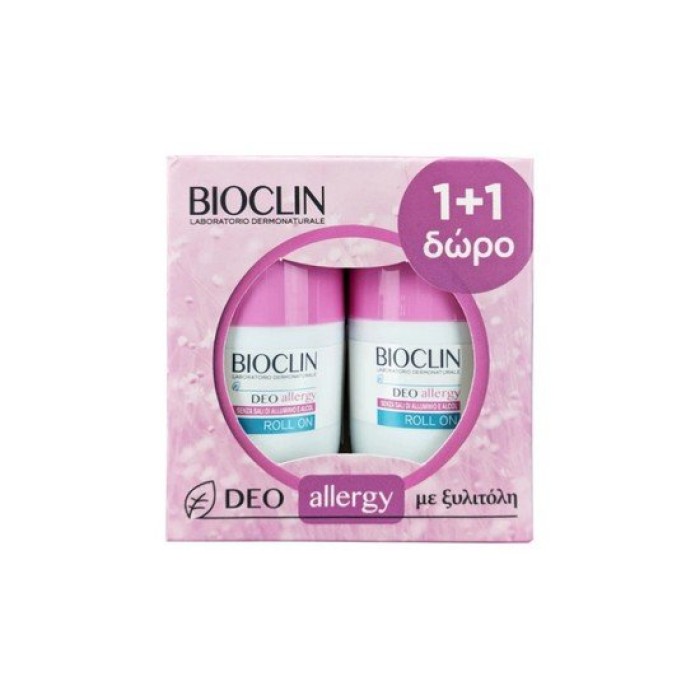 Bioclin Deo Allergy Roll On 50ml με Ξυλιτόλη 1+1ΔΩΡΟ Alcohol Free 