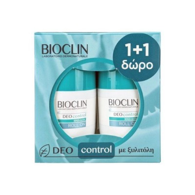 Bioclin Deo Control  Roll On 50ml με Ξυλιτόλη  1+1ΔΩΡΟ χωρίς Αλκοόλη