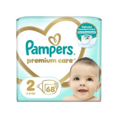 Pampers Premium Care  2 Βρεφικές Πάνες (4kg-8kg) 68 Τεμάχια