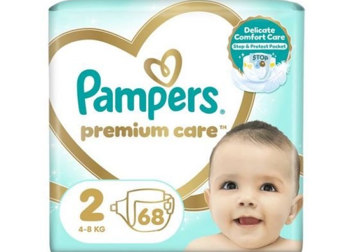 Pampers Premium Care  2 Βρεφικές Πάνες (4kg-8kg) 68 Τεμάχια