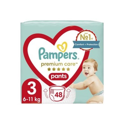 Pampers Premium Care Pants  3 Πάνα Βρακάκι  (6-11kg)  48 τεμάχια