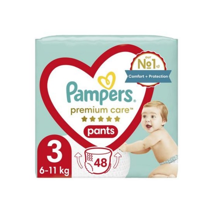 Pampers Premium Care Pants  3 Πάνα Βρακάκι  (6-11kg)  48 τεμάχια