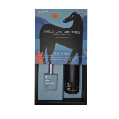 Medisei Panthenol Extra Men Smells Like Confidence Promo -  Blue Flame EDT 20ml & DEODORANT ROLL-ON 50ml