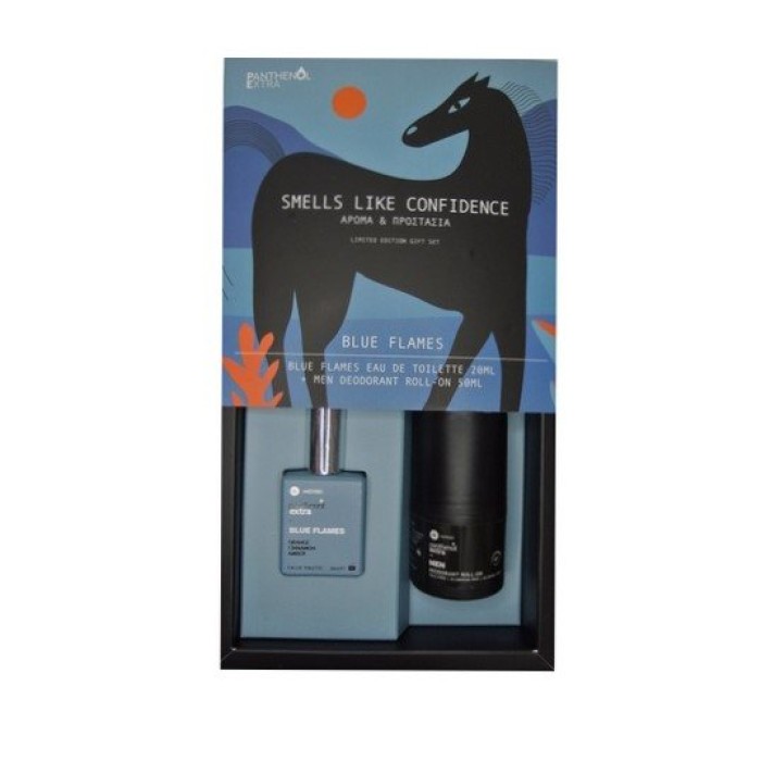 Medisei Panthenol Extra Like Confidence - Ανδρικό Σετ Blue Flame EDT 20ml & DEODORANT ROLL-ON 50ml