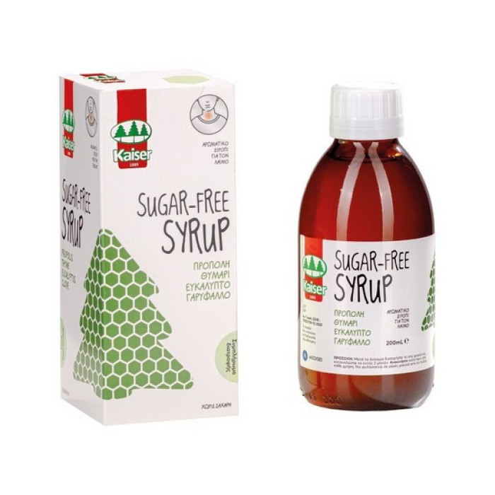 Kaiser 1889 Sugar Free Syrup  για τον Ερεθισμένο Λαιμό  με Πρόπολη και Θυμάρι  200ml 