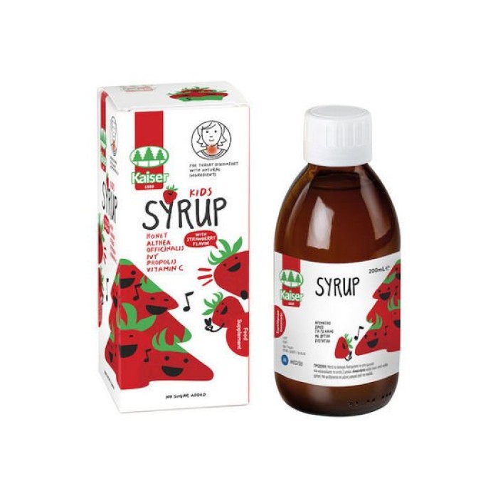 Kaiser 1889 Syrup για τον Ερεθισμένο Λαιμό  με Πρόπολη Αλθαία Κισσό Μέλι ,  γεύση Φράουλα 200ml 