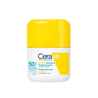 CeraVe Invisible Hydrating Fluid Sunscreen Αντηλιακό Προσώπου για Κανονική έως Ξηρή Επιδερμίδα SPF50, 50ml
