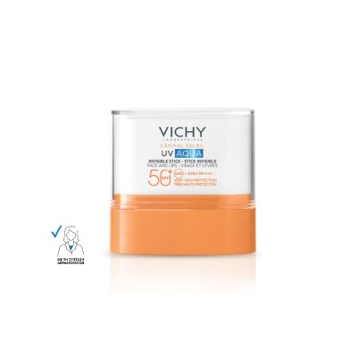 Vichy Capital Soleil Uv AQUA Invisible Stick SPF50+ Αόρατο Αντηλιακό Στικ Πρόσωπο, Μάτια και Χείλη, 10ml
