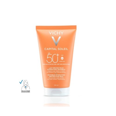 Vichy Capital Soleil Invisible Hydrating Milk Face & Body SPF50+ 150ml - Αόρατο Αντηλιακό Προσώπου & Σώματος