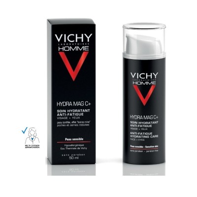 Vichy Homme Hydra Mag C+ 24ωρο Ενυδατικό Ανδρικό Gel Προσώπου - Ματιών  με Βιταμίνη C και Μαγνήσιο  50ml
