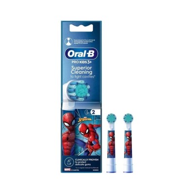 Oral-B Pro Kids 3+  Ανταλλακτικά Spiderman για Ηλεκτρική Οδοντόβουρτσα 2τμχ