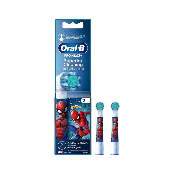 Oral-B Pro Kids 3+  Ανταλλακτικά Spiderman για Ηλεκτρική Οδοντόβουρτσα 2τμχ