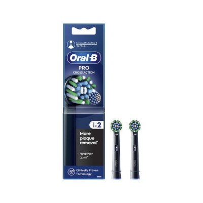 Oral-B Pro Cross Action BLACK  Ανταλλακτικές Κεφαλές για Ηλεκτρική Οδοντόβουρτσα 2τμχ