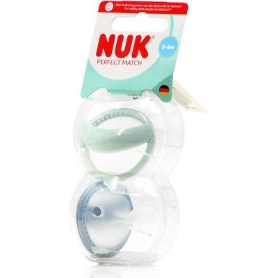 Nuk Πιπίλες Σιλικόνης Blue -Green  0-6 μηνών 2 τεμαχια