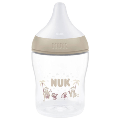 Nuk Perfect Match Anti-Colic Πλαστικό Μπιμπερό με Μαλακή Θηλή Σιλικόνης και Δείκτη Ελέγχου Θερμοκρασίας Monkey 0m+ 150ml
