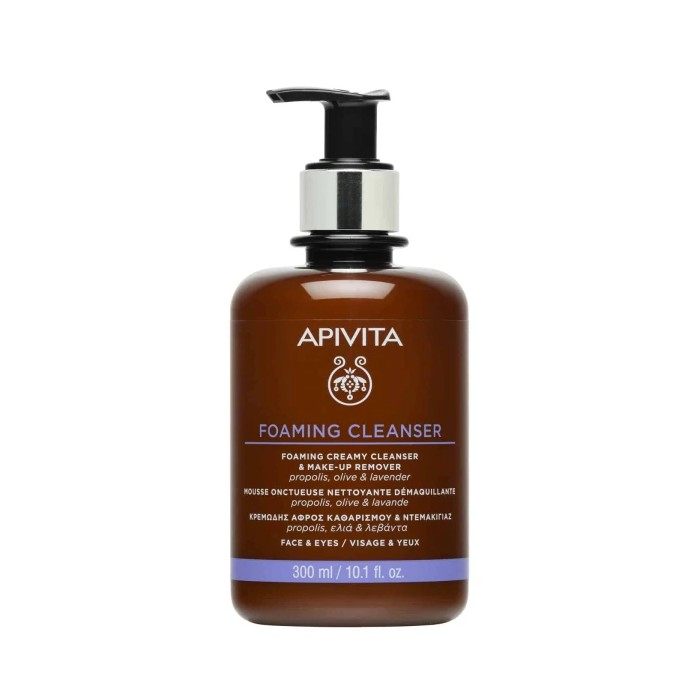 Apivita Αφρός Καθαρισμού Cleansing Creamy Προσώπου & Ματιών με Ελιά, Λεβάντα & Πρόπολη 300ml