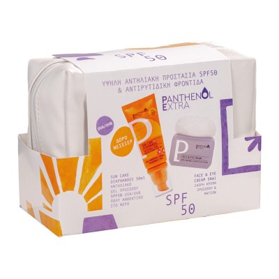 Panthenol Extra Promo Diaphanous Αντηλιακό Gel Προσώπου SPF50 50ml & Face & Eye Cream  Κρέμα Προσώπου & Ματιών 50ml & Νεσεσέρ