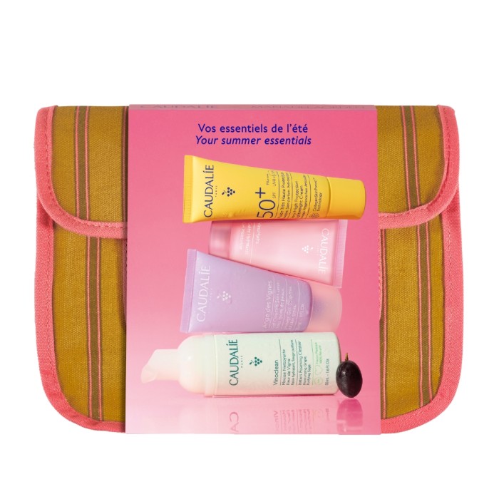 Caudalie Essentials x Maria de la Orden Promo: Vinoclean Instant Foaming Cleanser 50 ml & VinoHydra Gel Moisturizer 15ml & Very High Protection Lightweight Cream SPF50+ 20ml & Ange des Vignes Shower Gel 30 ml.