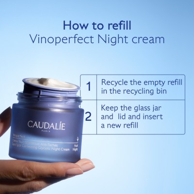 Caudalie Vinoperfect Dark Spot Glycolic Night Cream Refill Κρέμα Προσώπου Νυκτός για Αντιγήρανση, Πανάδες & Λάμψη 50ml