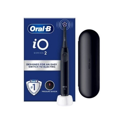 Oral-B iO Series 2 Black Ηλεκτρική Οδοντόβουρτσα με Αισθητήρα Πίεσης & Θήκη Ταξιδίου 