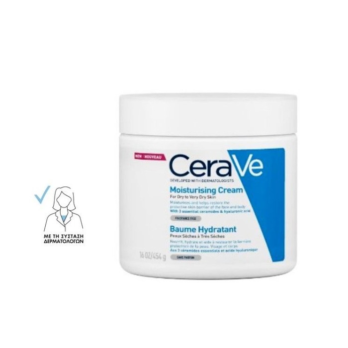 CeraVe Moisturising Cream  Ενυδάτωση Προσώπου και Σώματος με Ceramides και Υαλουρονικό Οξύ 454gr