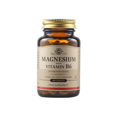 Solgar MAGNESIUM WITH VITAMIN B6 100 ταμπλέτες