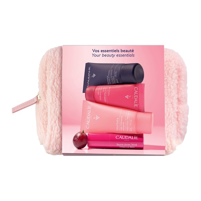 Caudalie Limited Edition Travel Pouch Promo – VinoHydra Cleansing Gel 30 ml, Deep Hydration Moisturizer 15 ml, Tinted Lip Balm 4,5 g, Density & Volume Shampoo 30 ml & Δώρο Νεσεσέρ